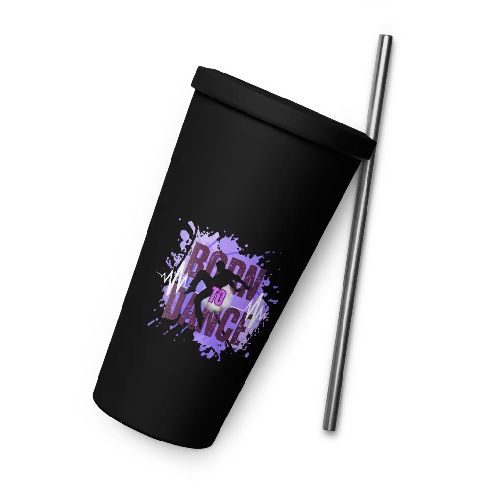 Born to Dance Vibrant Beats His Silhouette Insulated Tumbler product image (45)