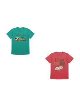 His/Hers Custom Travel Day Tee Bundle