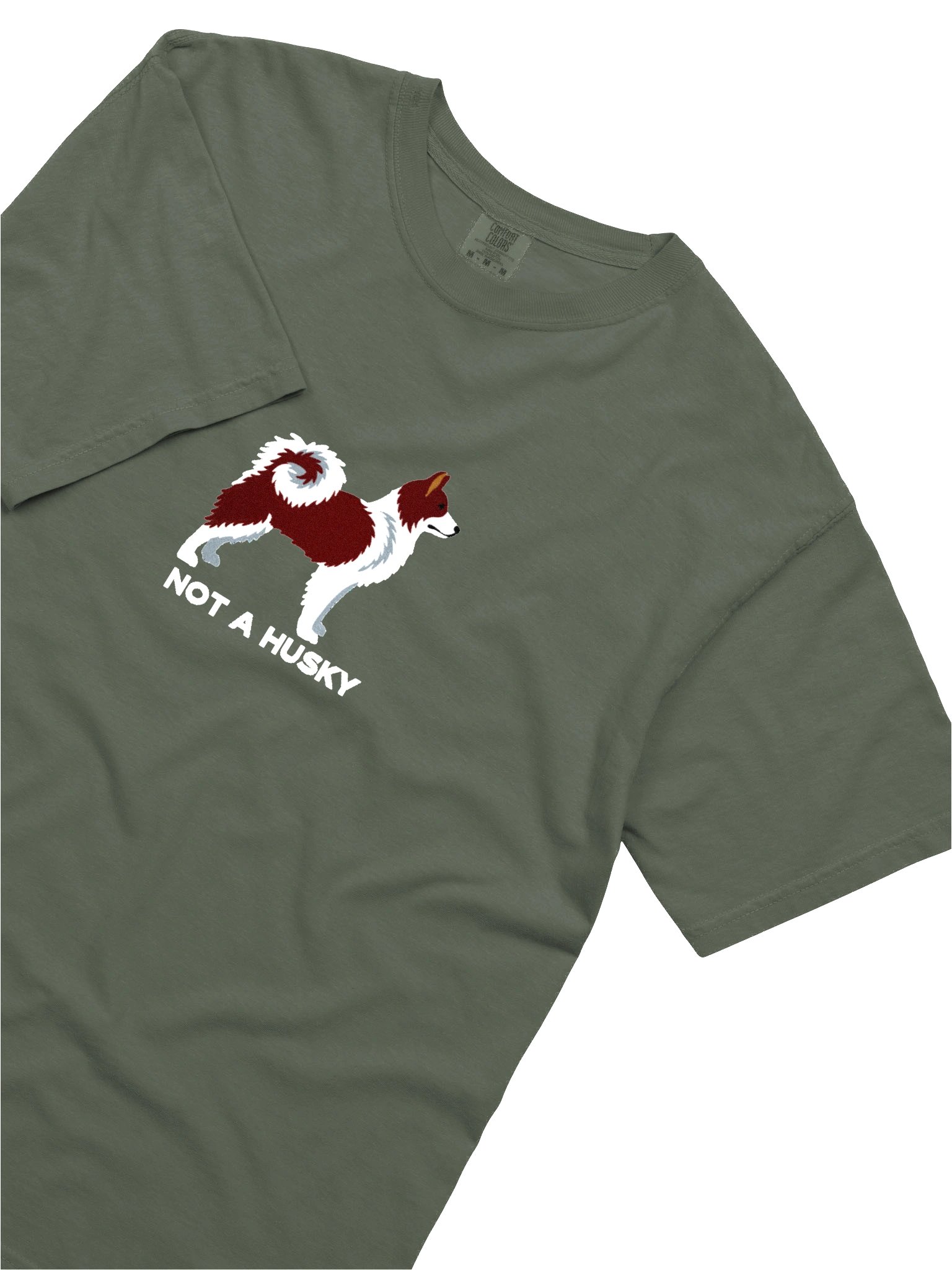 Not a Husky T-Shirt(Embroidered) of a Yakutian Laika(Red & White) product image (8)