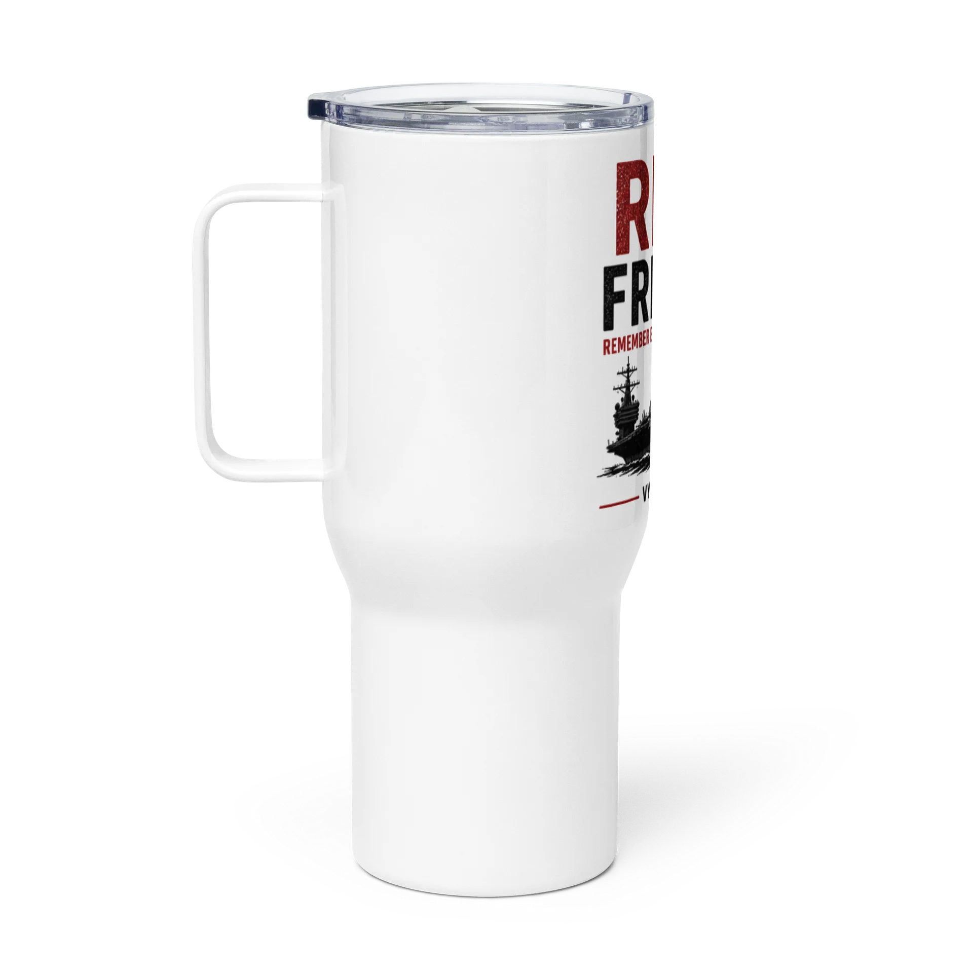 BOLD RED — "Remember Everyone Deployed" Travel Mug product image (1)