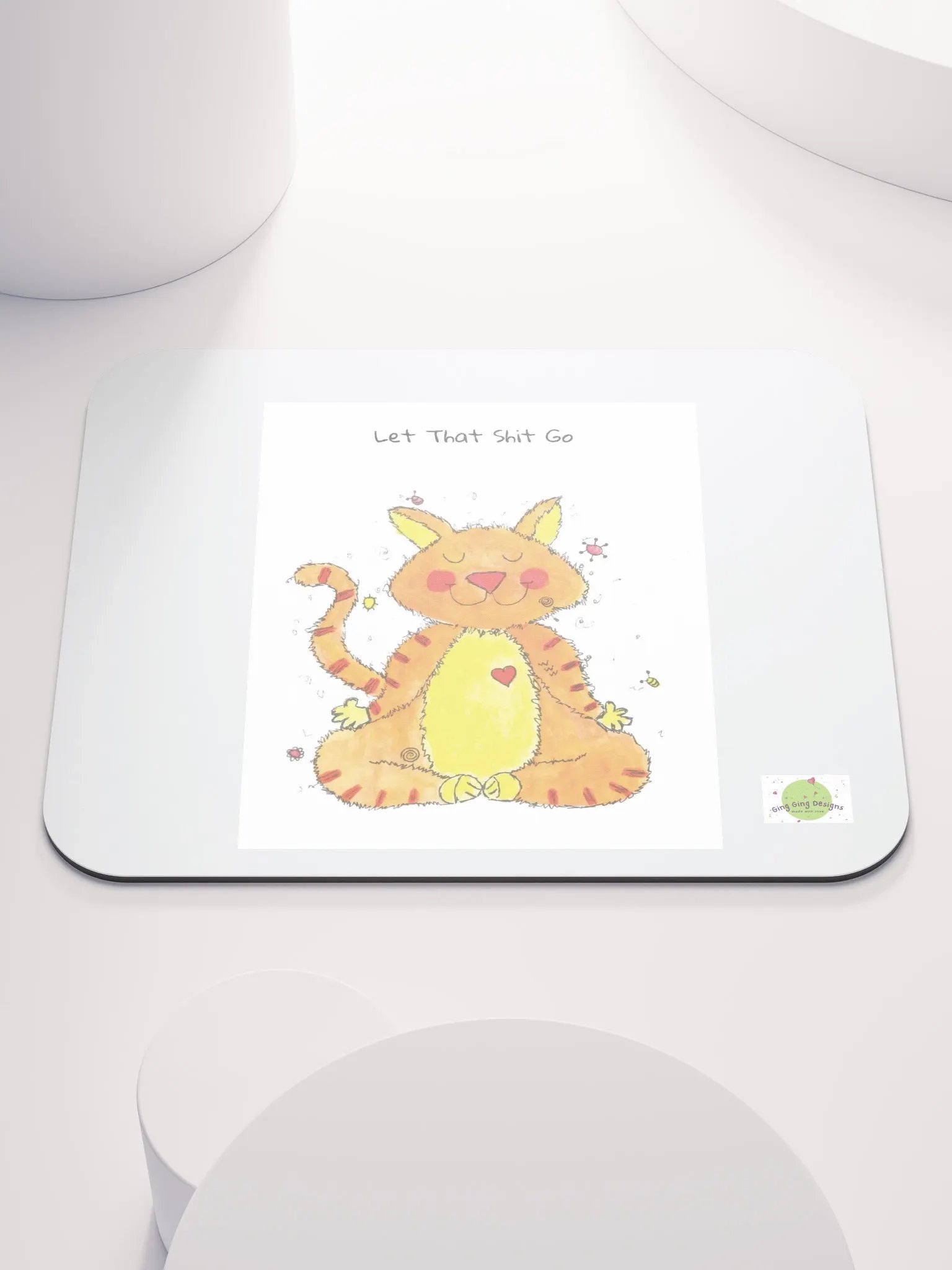 Ging Ging Meditating Cat Mouse Pad product image (1)