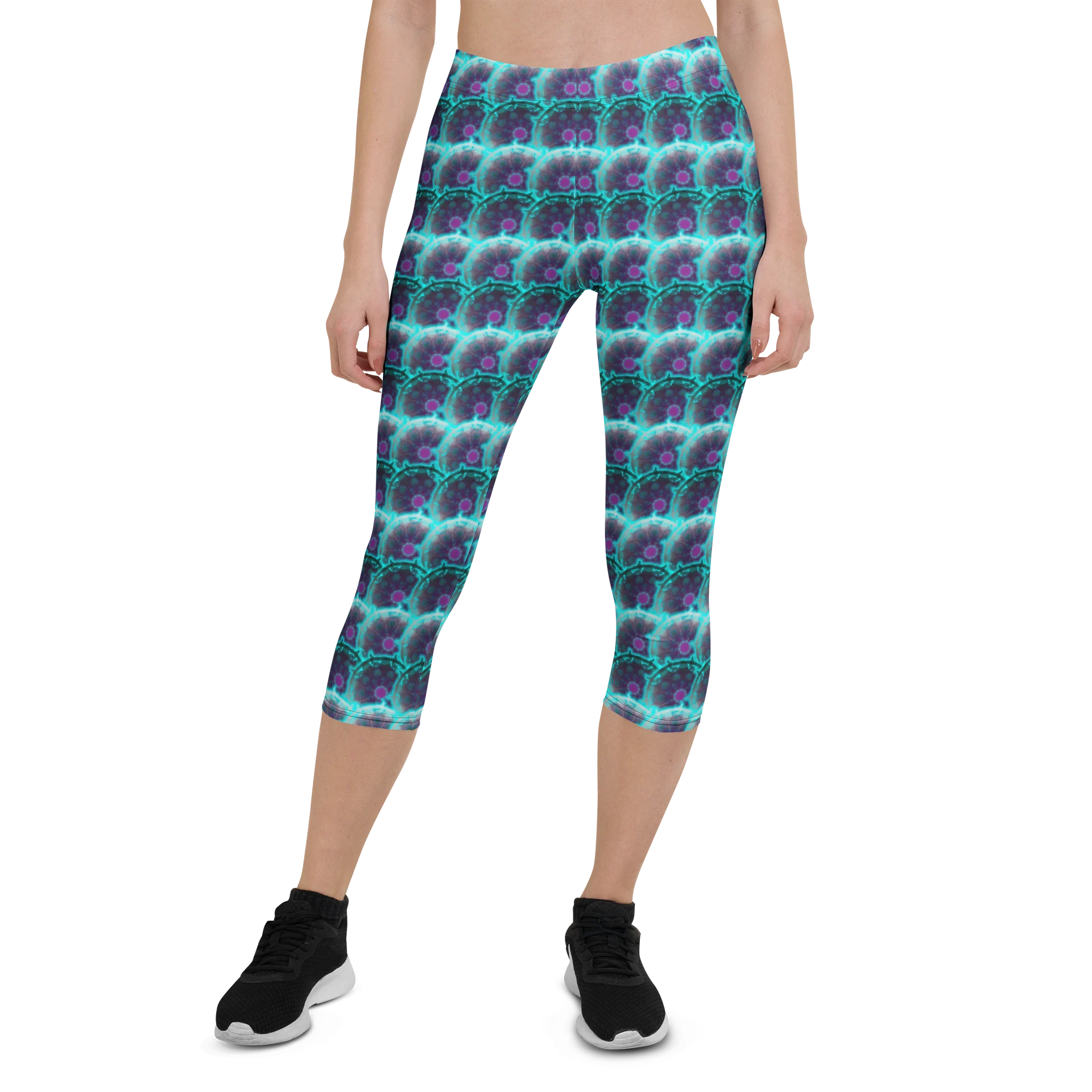Neon Bloom Patterned Capri Leggings product image (1)