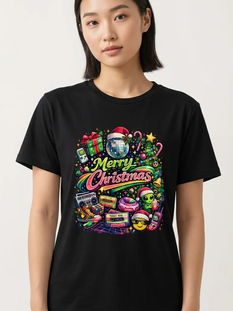 Merry Christmas Neon Retro Disco Tee product image (2)