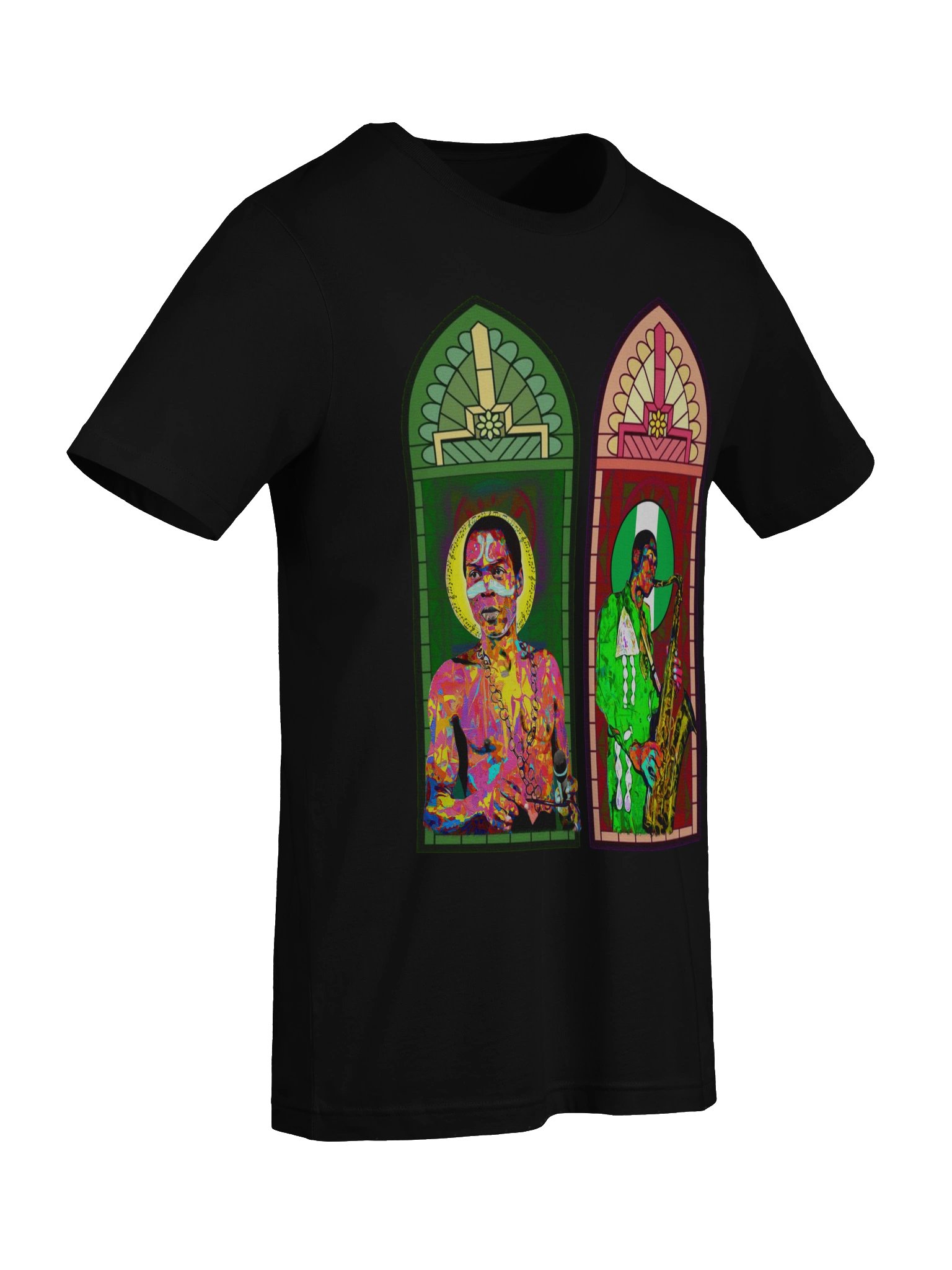 Fela Kuti Stained Glass T-Shirt | Afrobeat Legend Tee | Pan-African art product image (9)