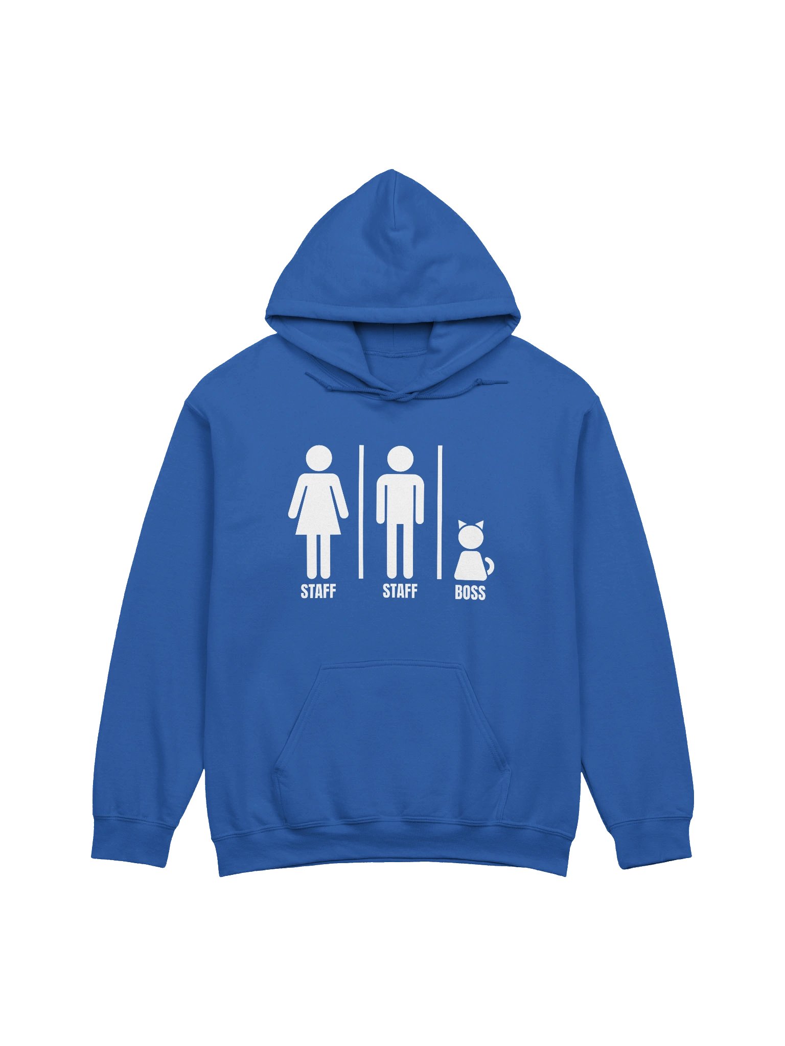 Bathroom Sign with Cat the Boss - Unisex Adult Hoodie product image (1)