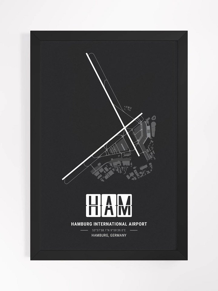 Framed Airport HAM Premium Map On Matt Paper product image (1)