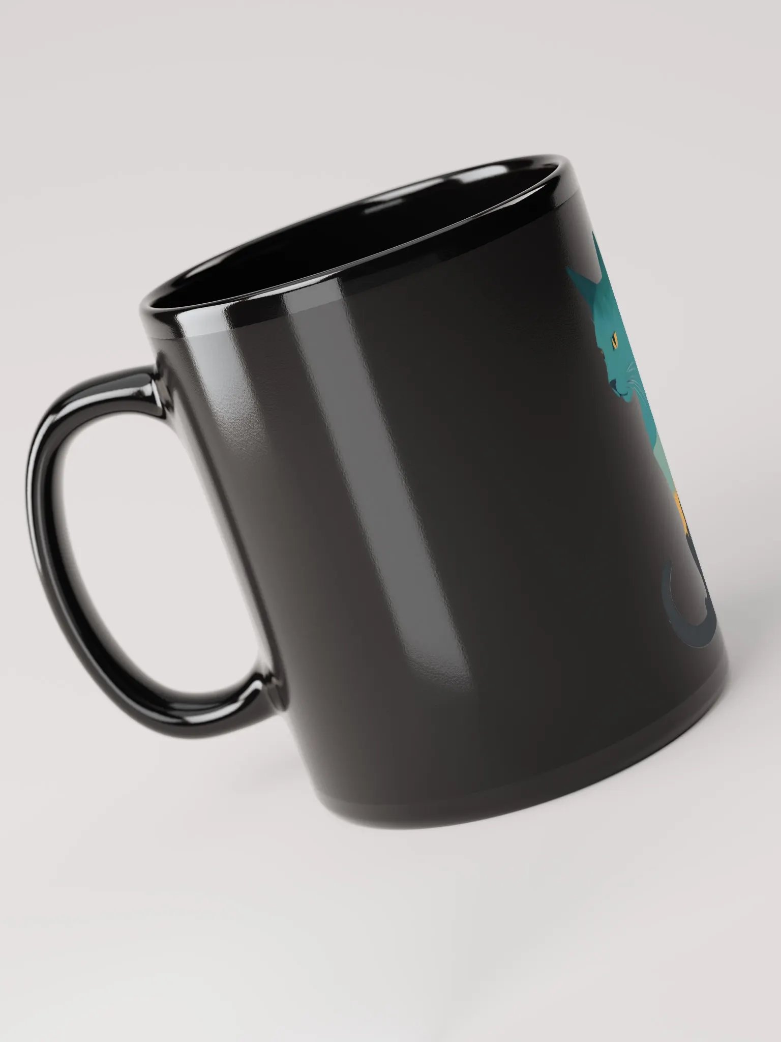 Sunset City Cat Black Glossy Mug product image (3)