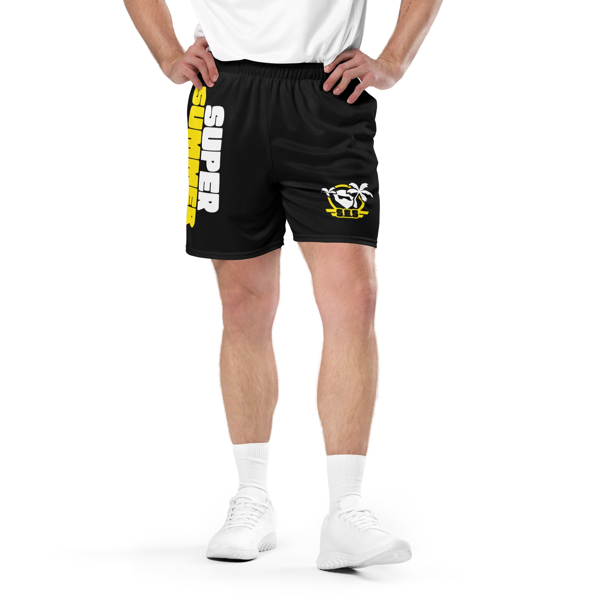 S.E.S Super Summer 26 - Yellow Logo Mesh Shorts product image (1)