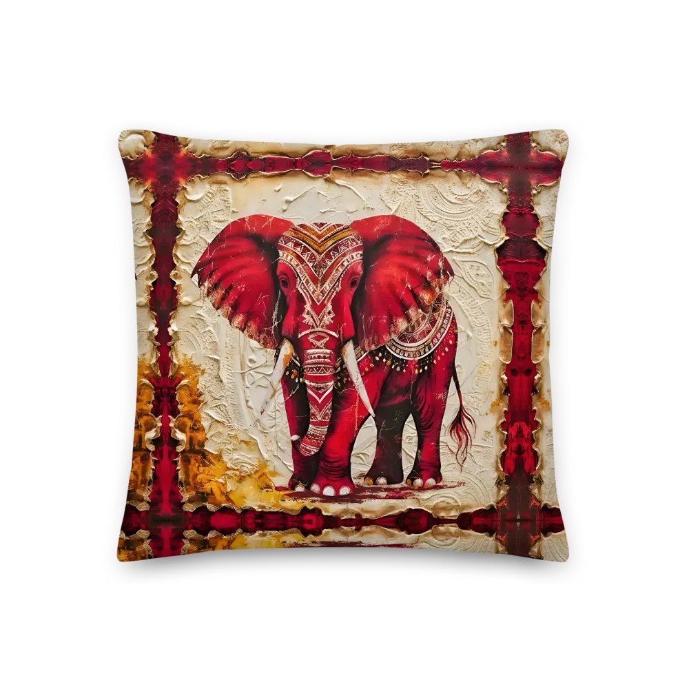 Premium Majestic Crimson Red Elephant Pillow 18x18 product image (2)