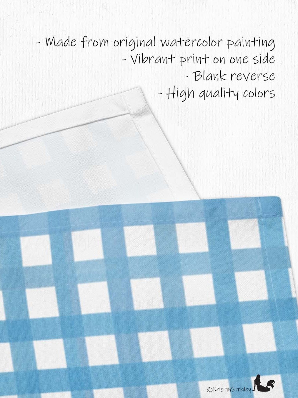 Blue Gingham Set on White Cloth Napkins Set of 4 product image (3)