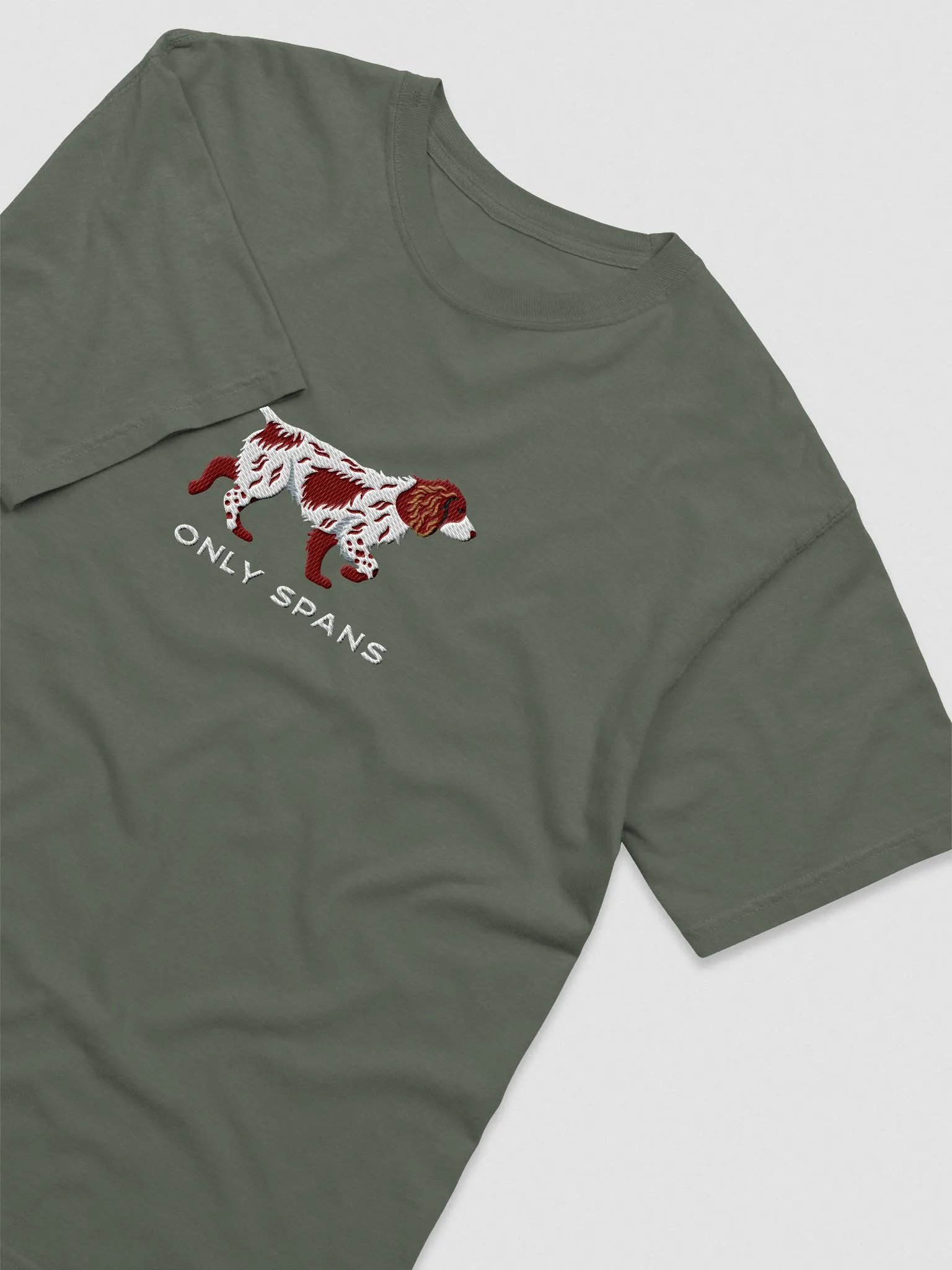 Only Spans T-Shirt(Embroidered) of a Working Cocker Spaniel(Liver & White) product image (6)