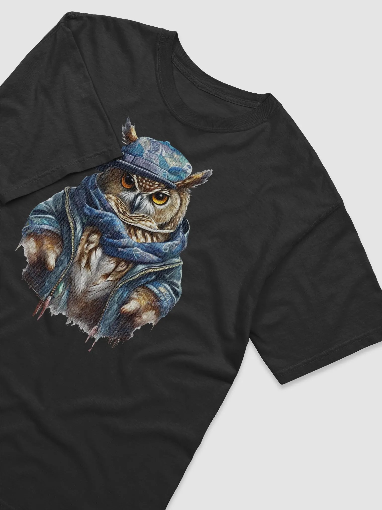 Owl wearing a jacket cap and a scarf product image (3)