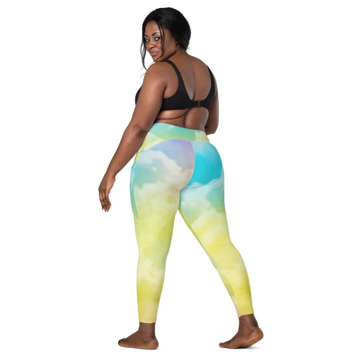 Blur cloud rainbow Design Leggings with Pocket - V8 product image (2)