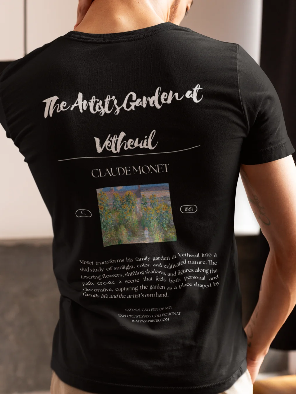 The Artist's Garden at Vétheuil (Claude Monet) T-Shirt product image (3)