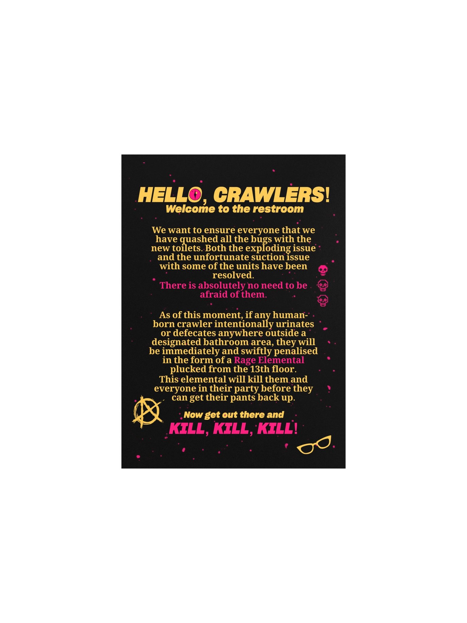 Crawler Bathroom Announcement Print product image (2)