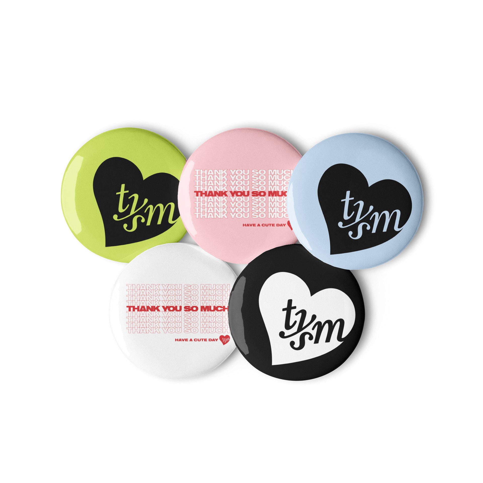 TYSM Heartfelt Pin Buttons Set product image (2)