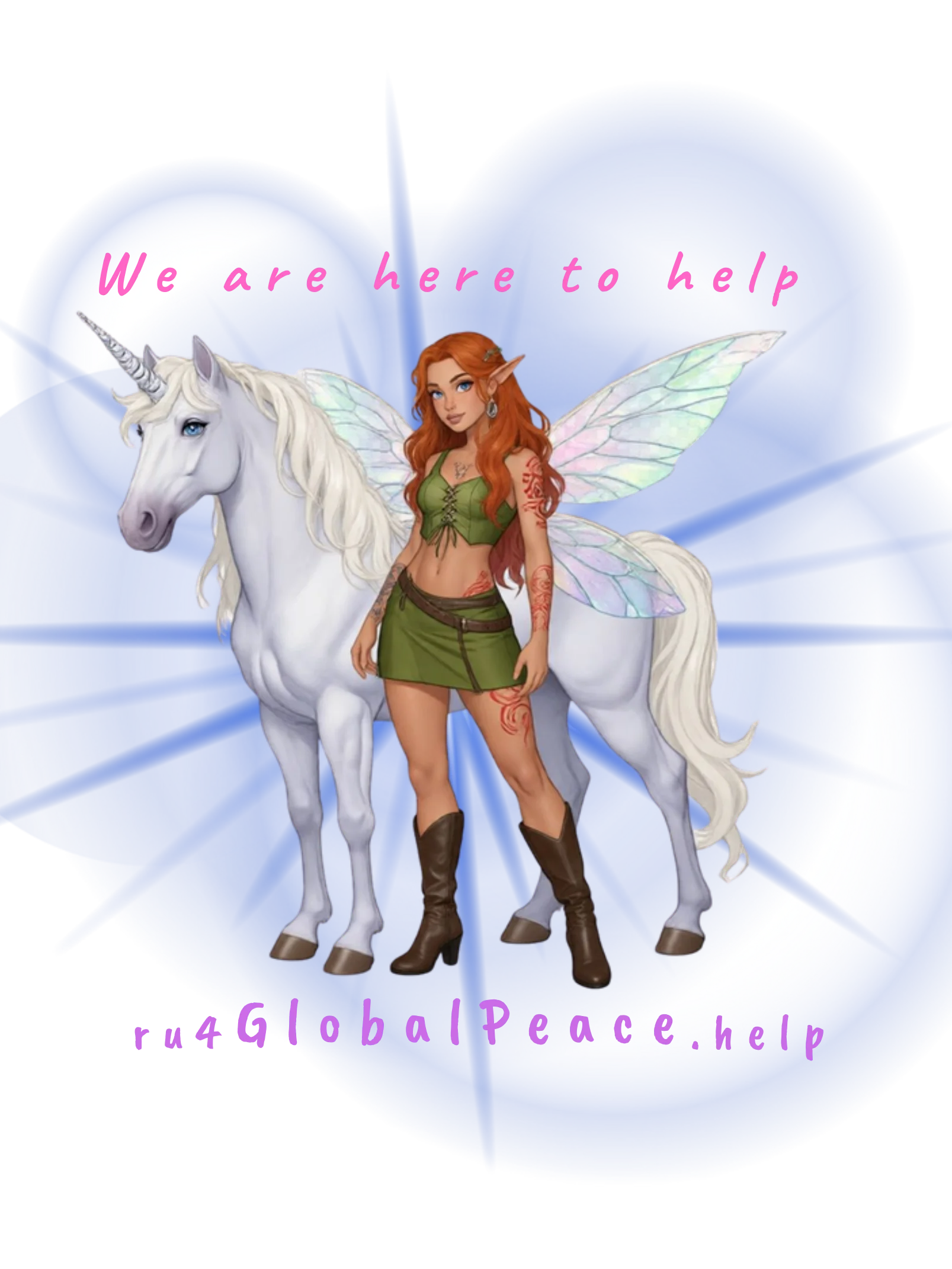 We are here to help Unicorn white.png product image (1)