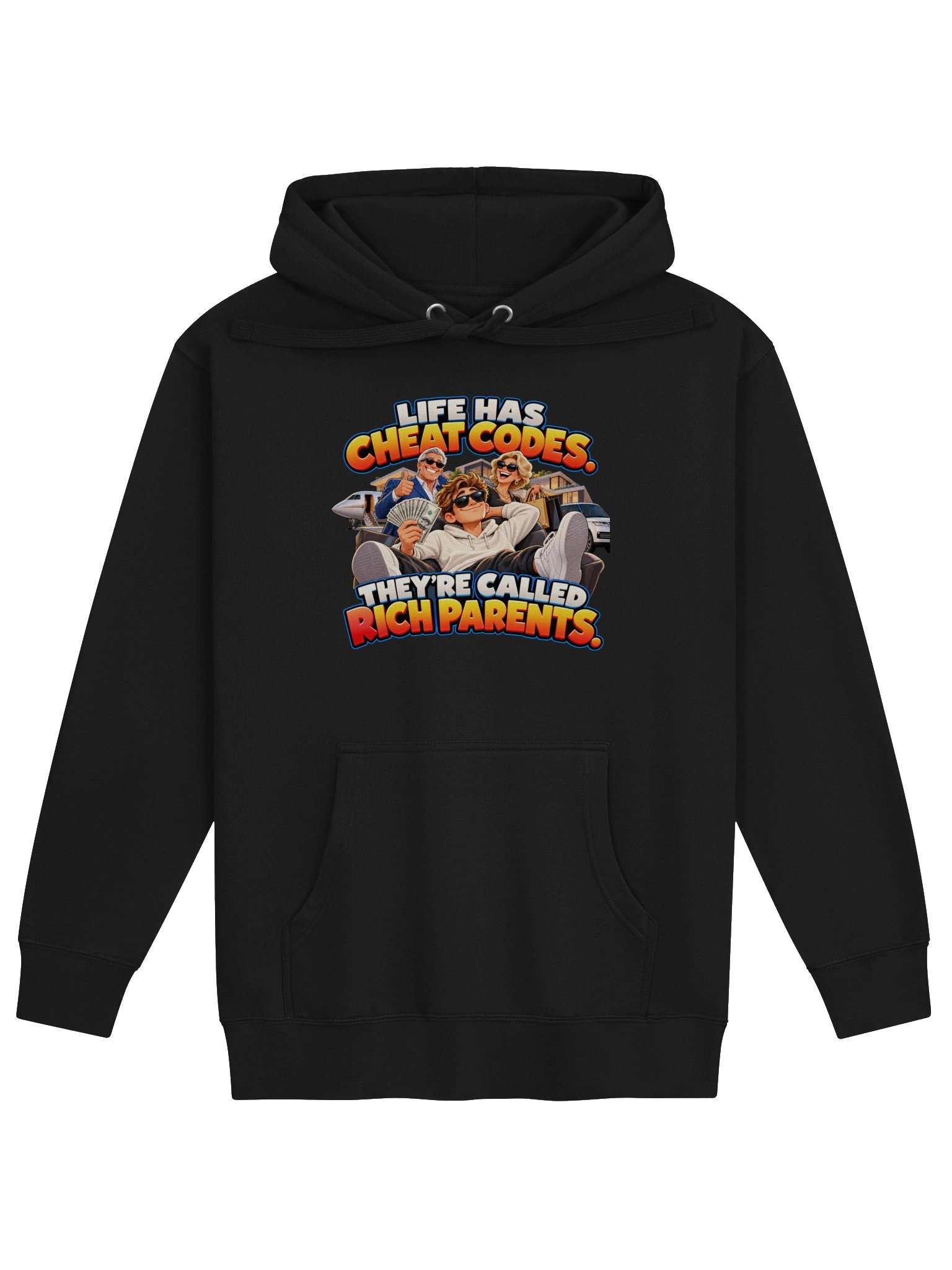 LIFE HAS CHEAT CODES. THEY’RE CALLED RICH PARENTS. HOODIE product image (1)