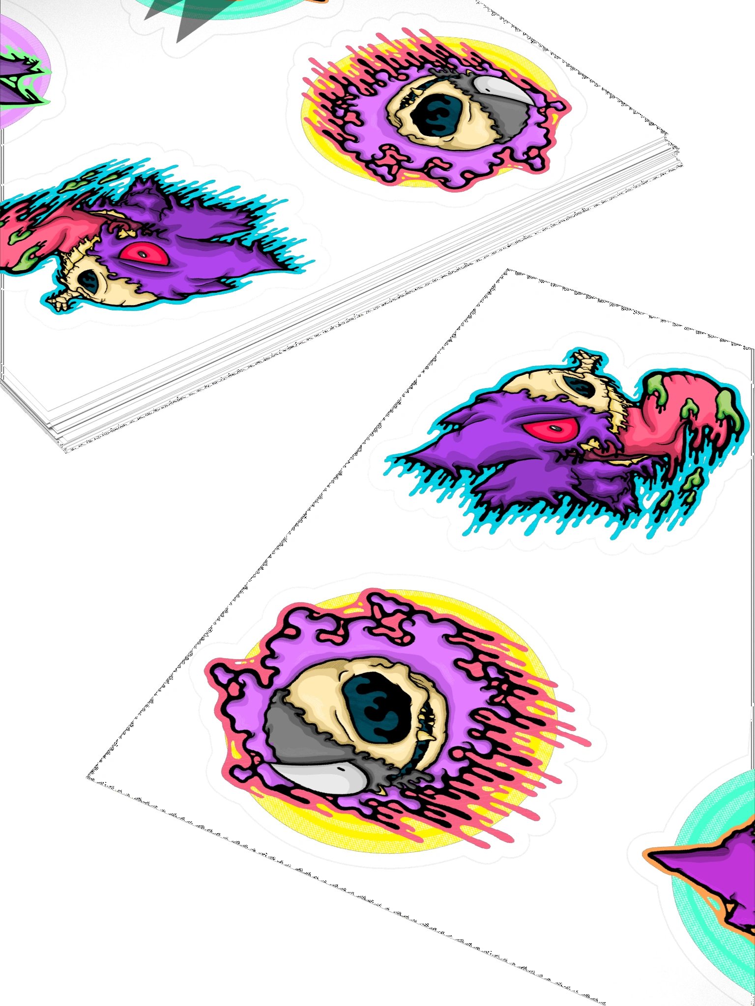 Drippy Ghost Skeleton Sticker Sheet product image (4)