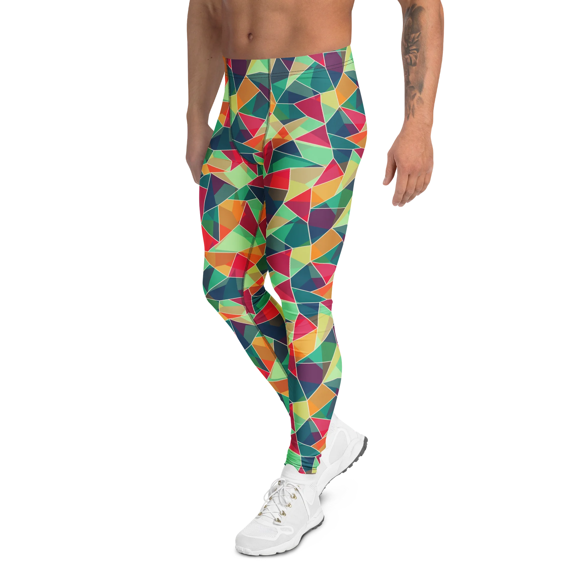 Comfortable Men's Leggings with Geometric Triangle Pattern product image (4)