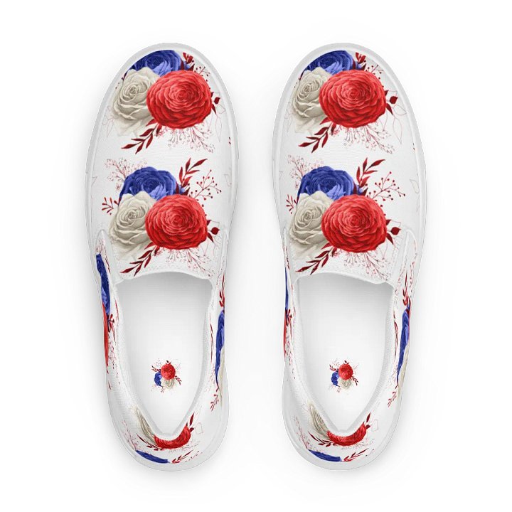 Red, White & Blue Women's Slip-On Canvas Shoes product image (2)