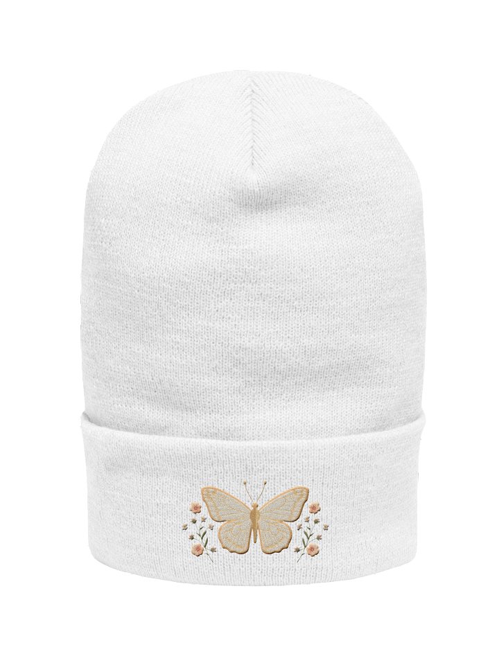Golden Bloom Butterfly Beanie Design 🦋✨ product image (1)