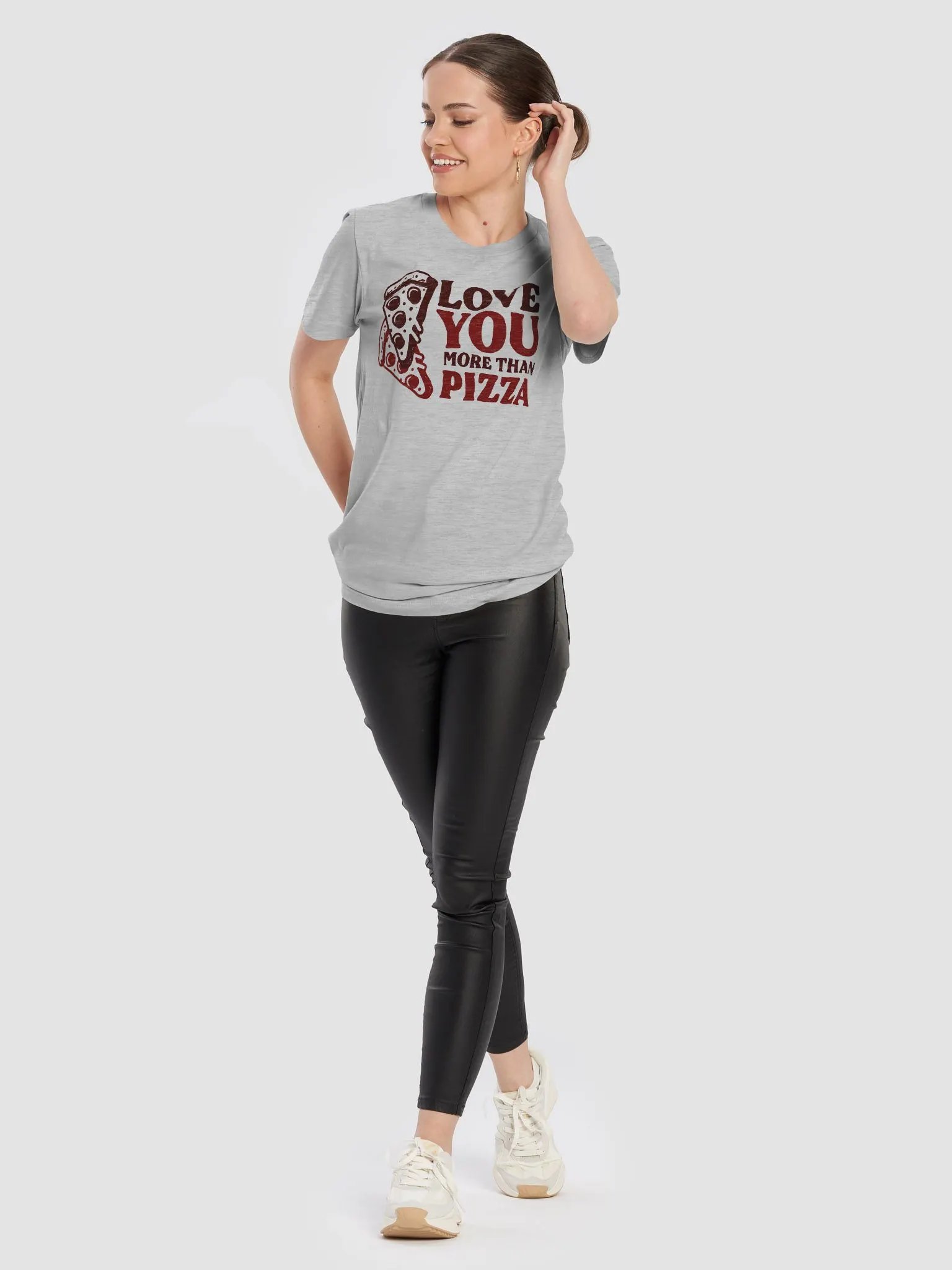 Love You More Than Pizza - Quirky romantic T-Shirt for foodie couples product image (10)