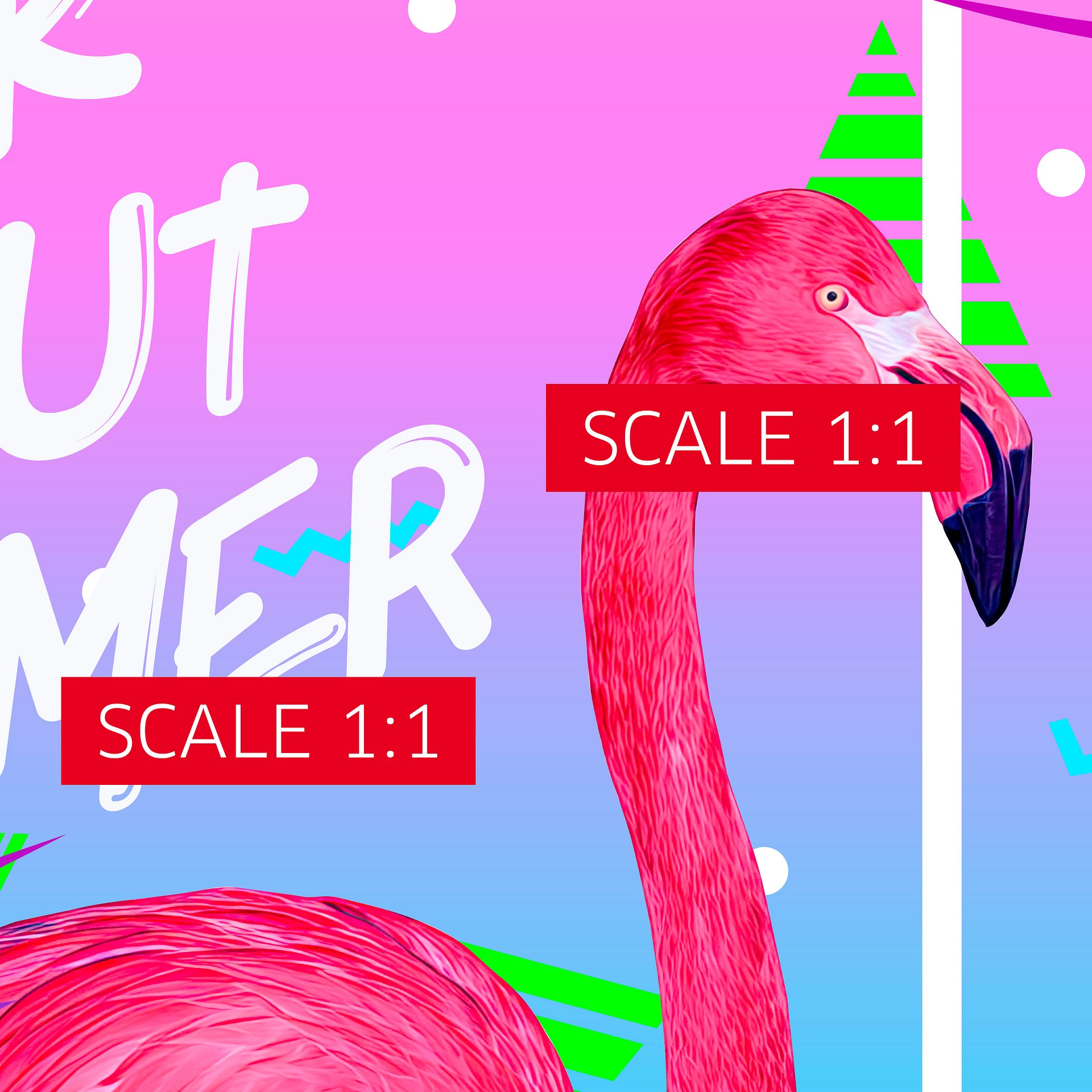 Retrowave poster: Summer and flamingo [retrowave/vaporwave/synthwave] — aesthetic poster, retrowave art print, neon poster, 80s poster product image (5)