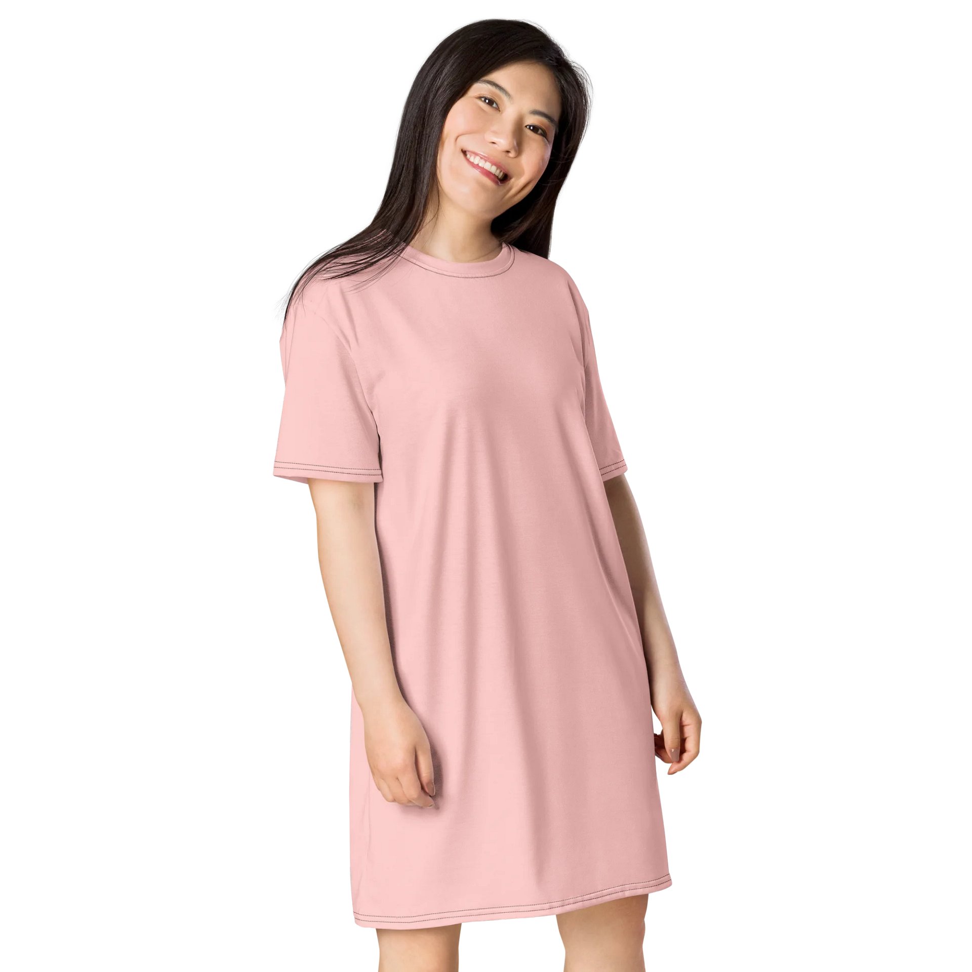 Cosmos Pink Oversized T-Shirt Dress | Stretchy Fabric | Casual or Formal Style | Sizes 2XS-6XL | Exclusive Design product image (4)