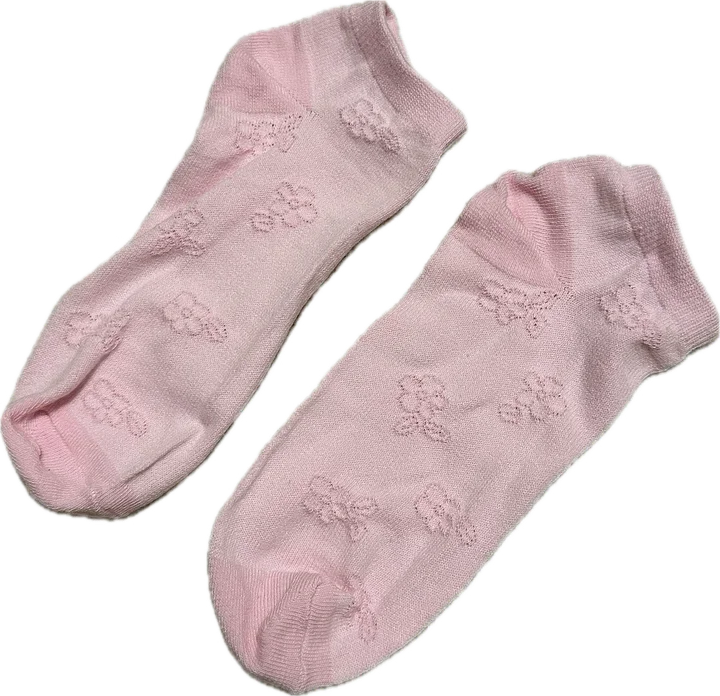 Pink flower ankle socks product image (1)