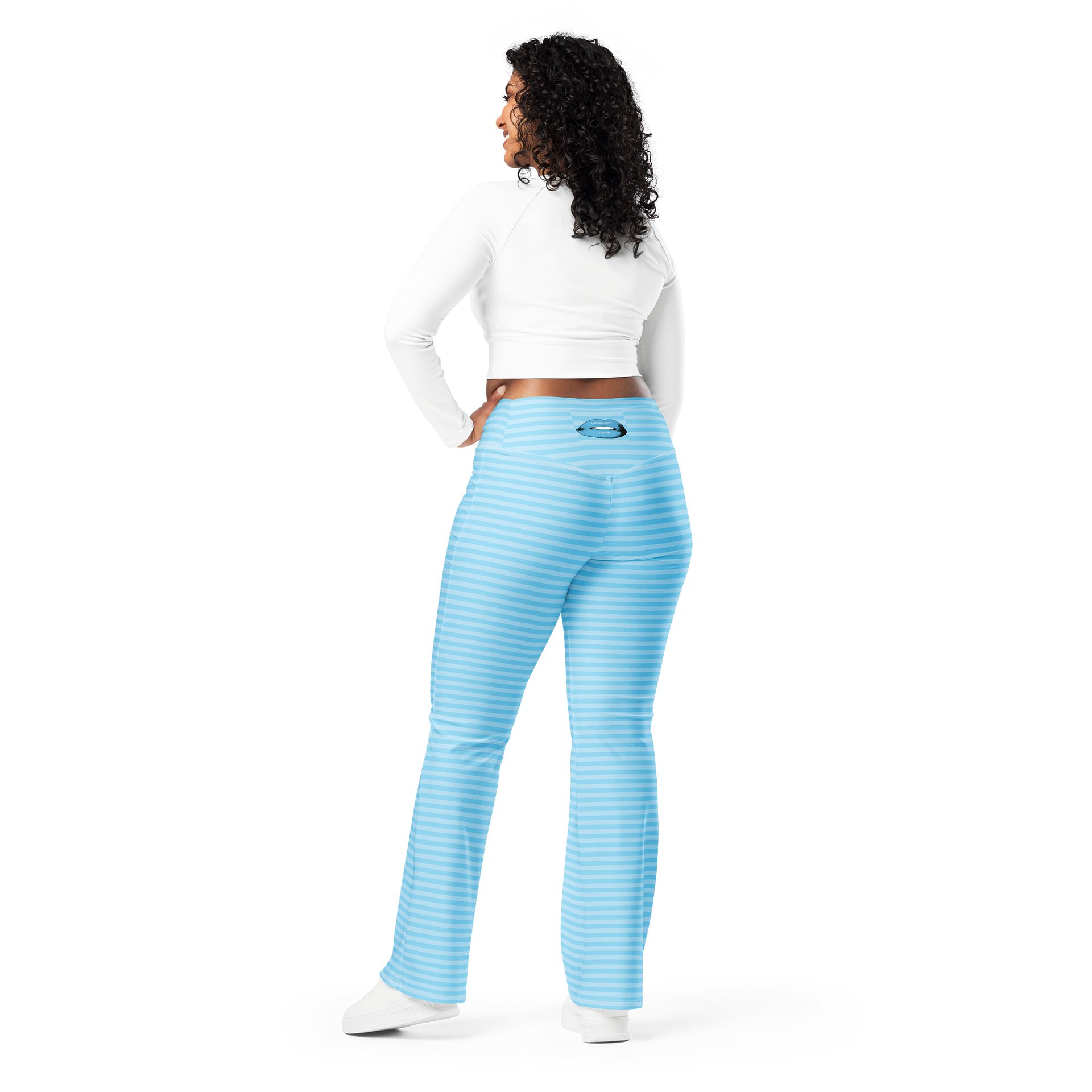 Light Blue Stripped Kat Skull Flares product image (4)