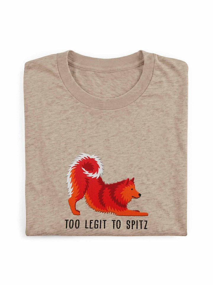 Too Legit to Spitz T-Shirt(Embroidered) of a Finnish Spitz(Red) product image (1)
