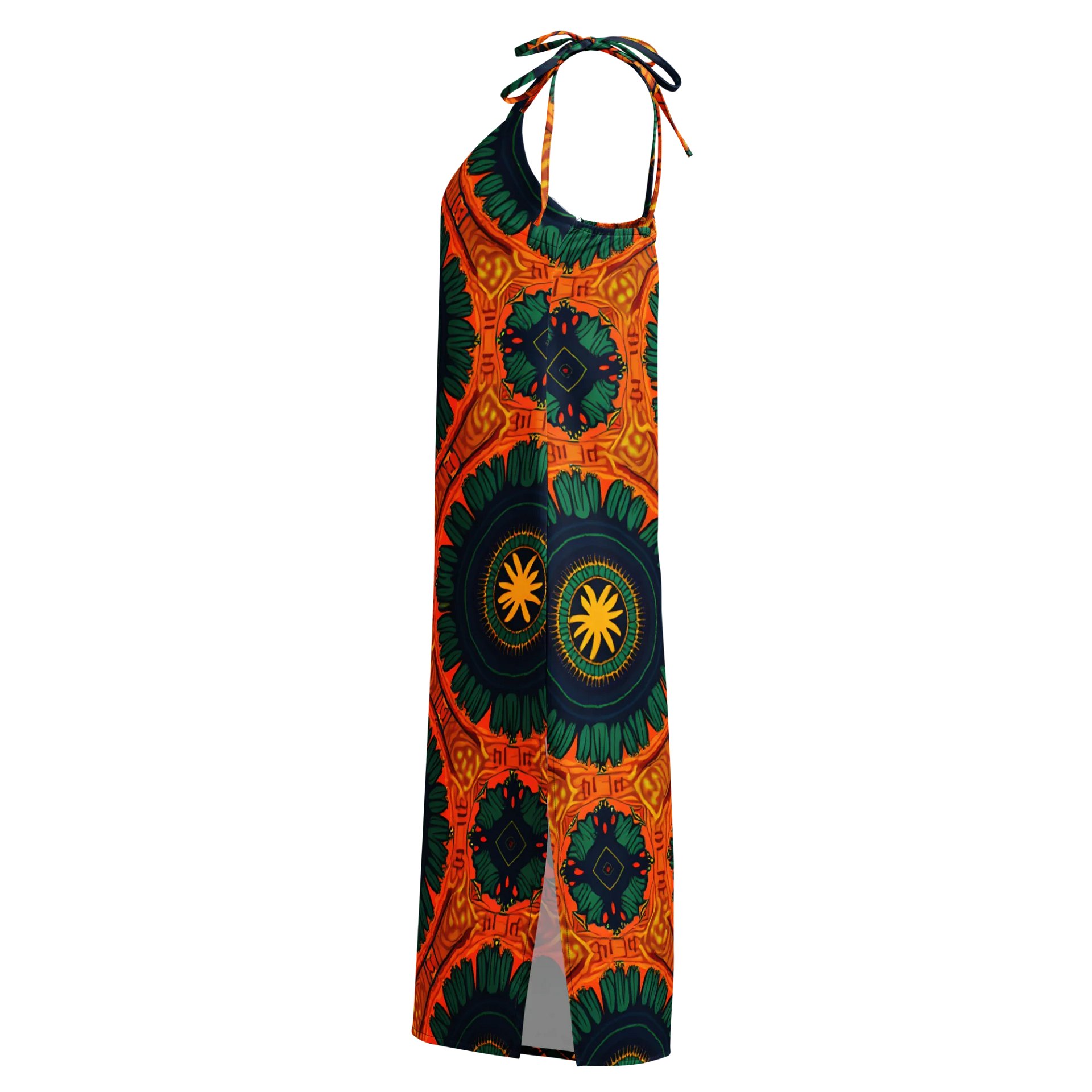 Retro Mandala Sunburst Slip Dress – Bold Vintage-Inspired Print product image (5)