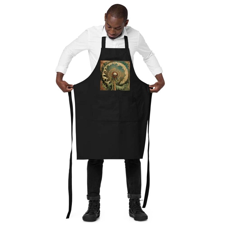 Art Nouveau Dandelion Flower Seed Head In Gold Organic Cotton Apron product image (2)