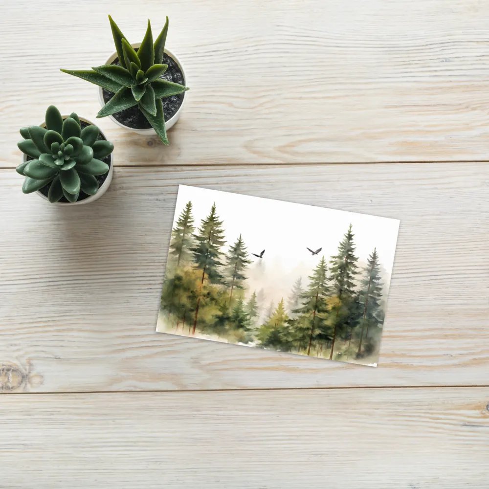 All-Occasion Greeting Card: Flying Birds Over Fir trees product image (7)