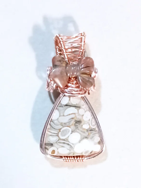 Hand-Crafted Fossilized Coral Pendant | Grounding & Connection, Rose Gold-Toned | "Ancient Wisdom" product image (3)
