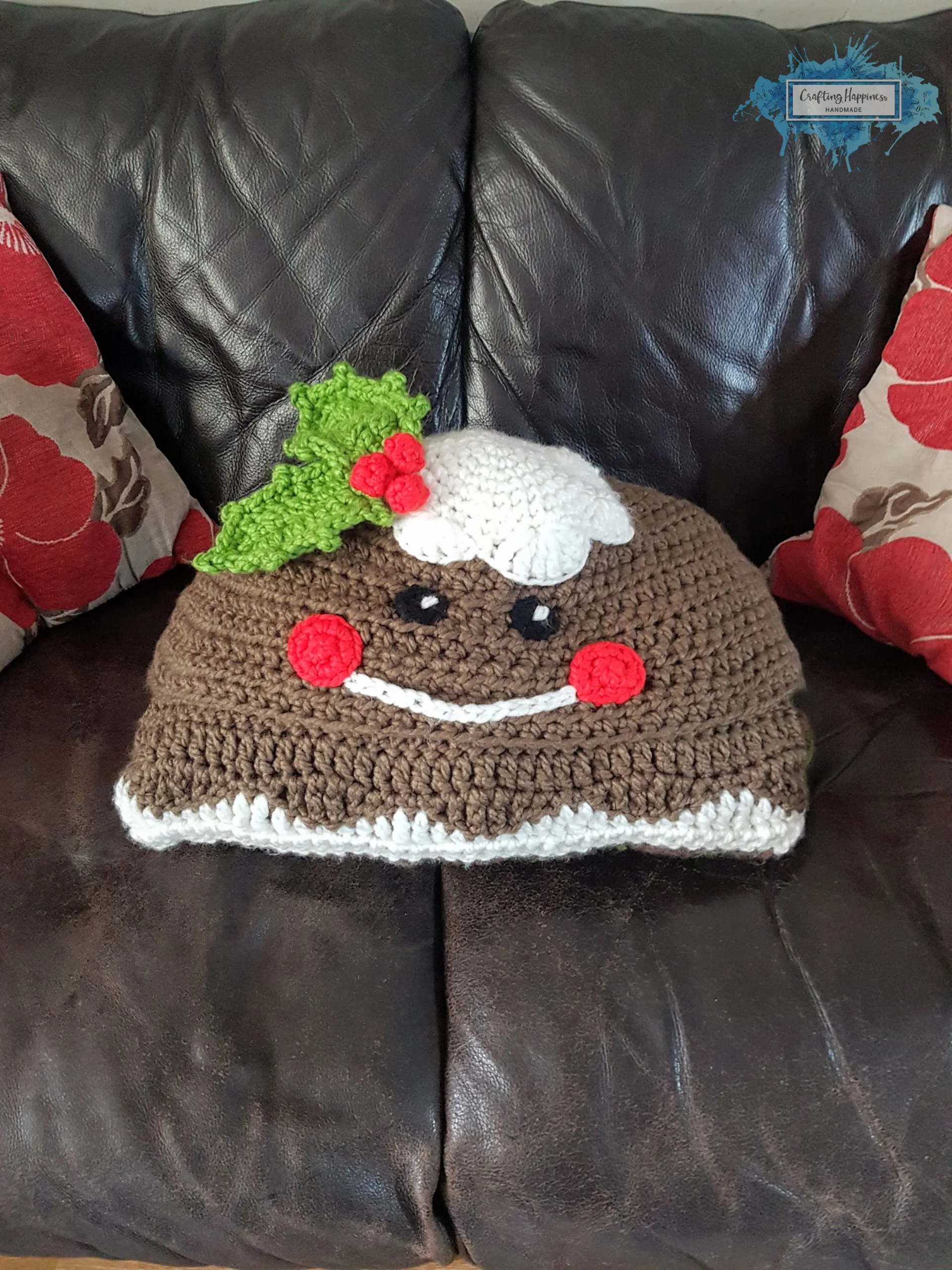 Christmas Pudding Crochet Hooded Blanket Pattern, Adult & Child (PDF Pattern) product image (2)