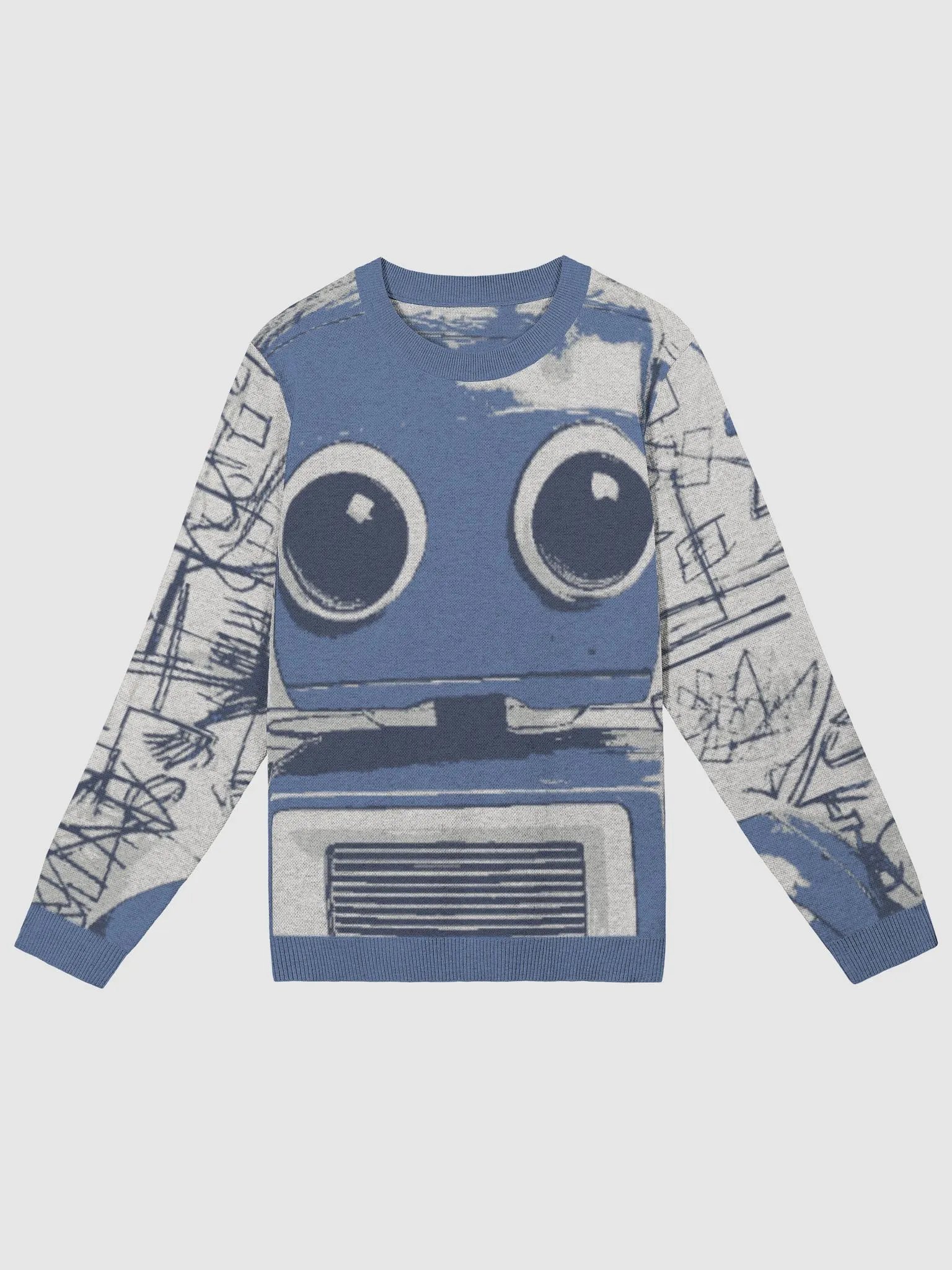 St®èétwise Denim Scribble Bot Crewneck Sweater product image (1)