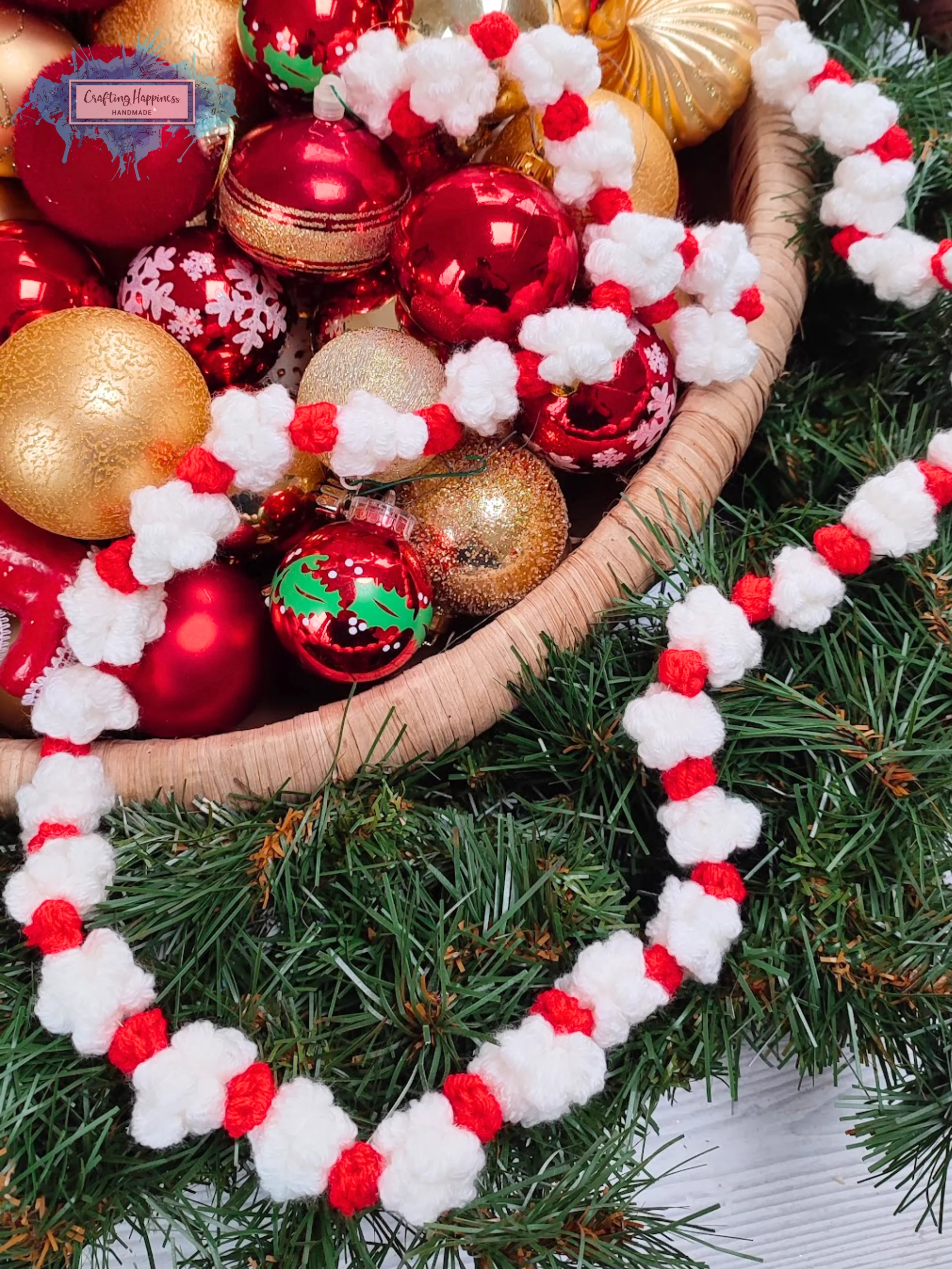 Christmas Berry & Popcorn Garland Crochet Pattern | Holiday DIY (PDF Pattern) product image (3)