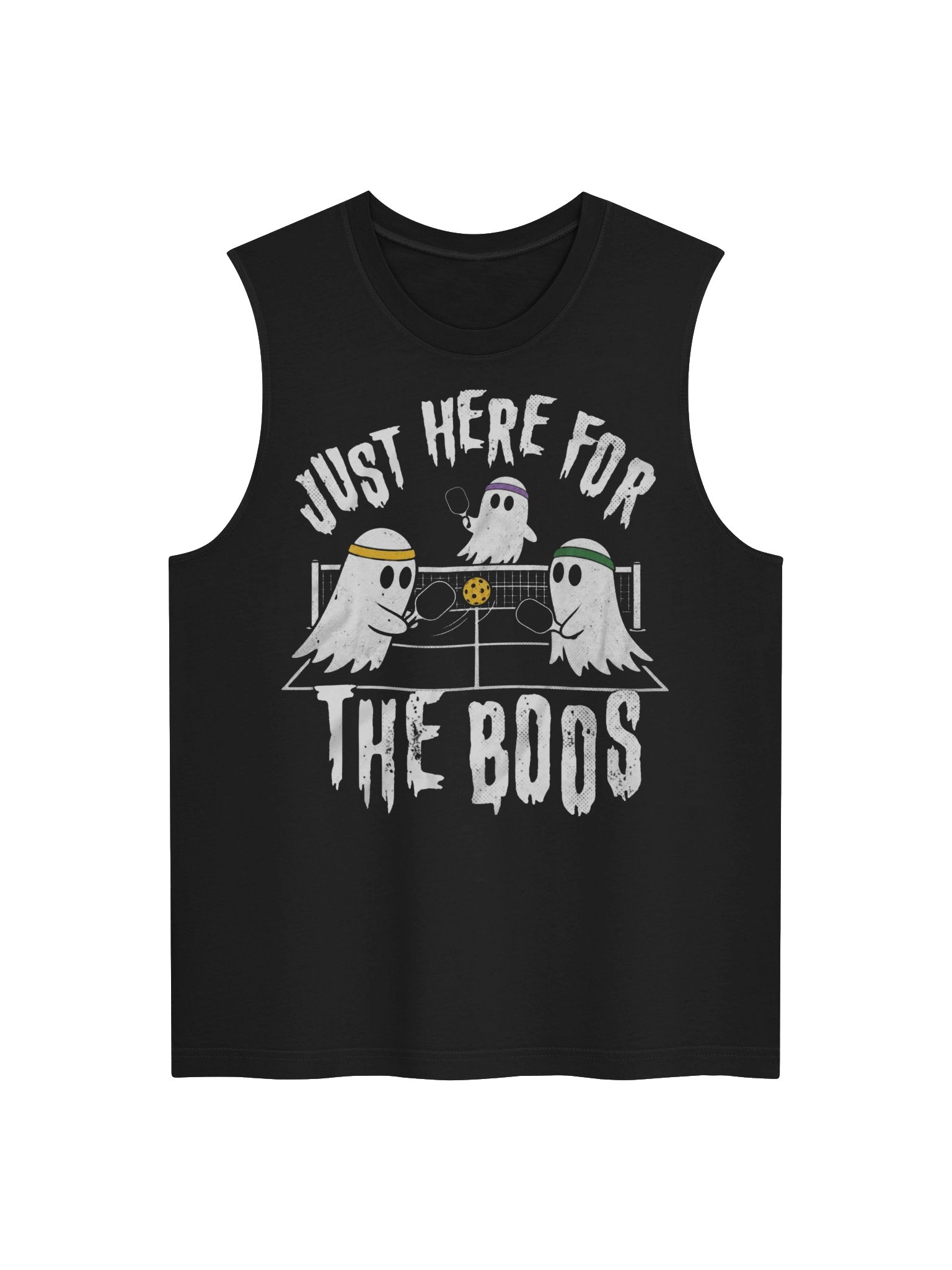 Just Here for the Boos Halloween Pickleball Tank Top Funny Ghost Gift product image (3)