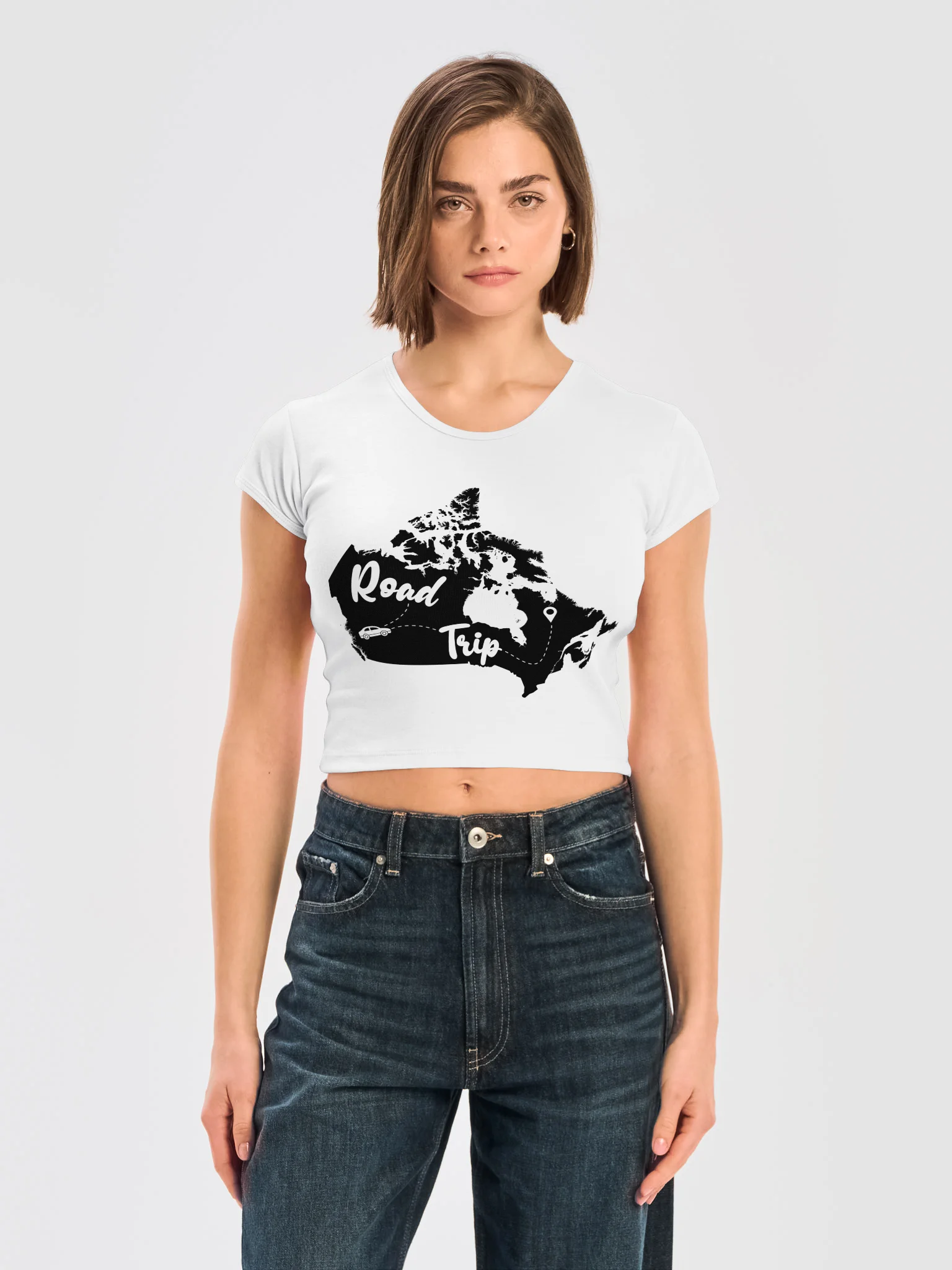 Road Trip Canada Map Baby Tee Crop Top product image (5)