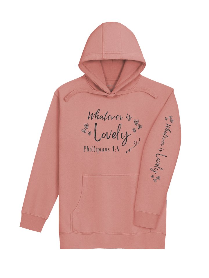 Whatever Is Lovely Hoodie (Dark ink/light fabric) product image (2)