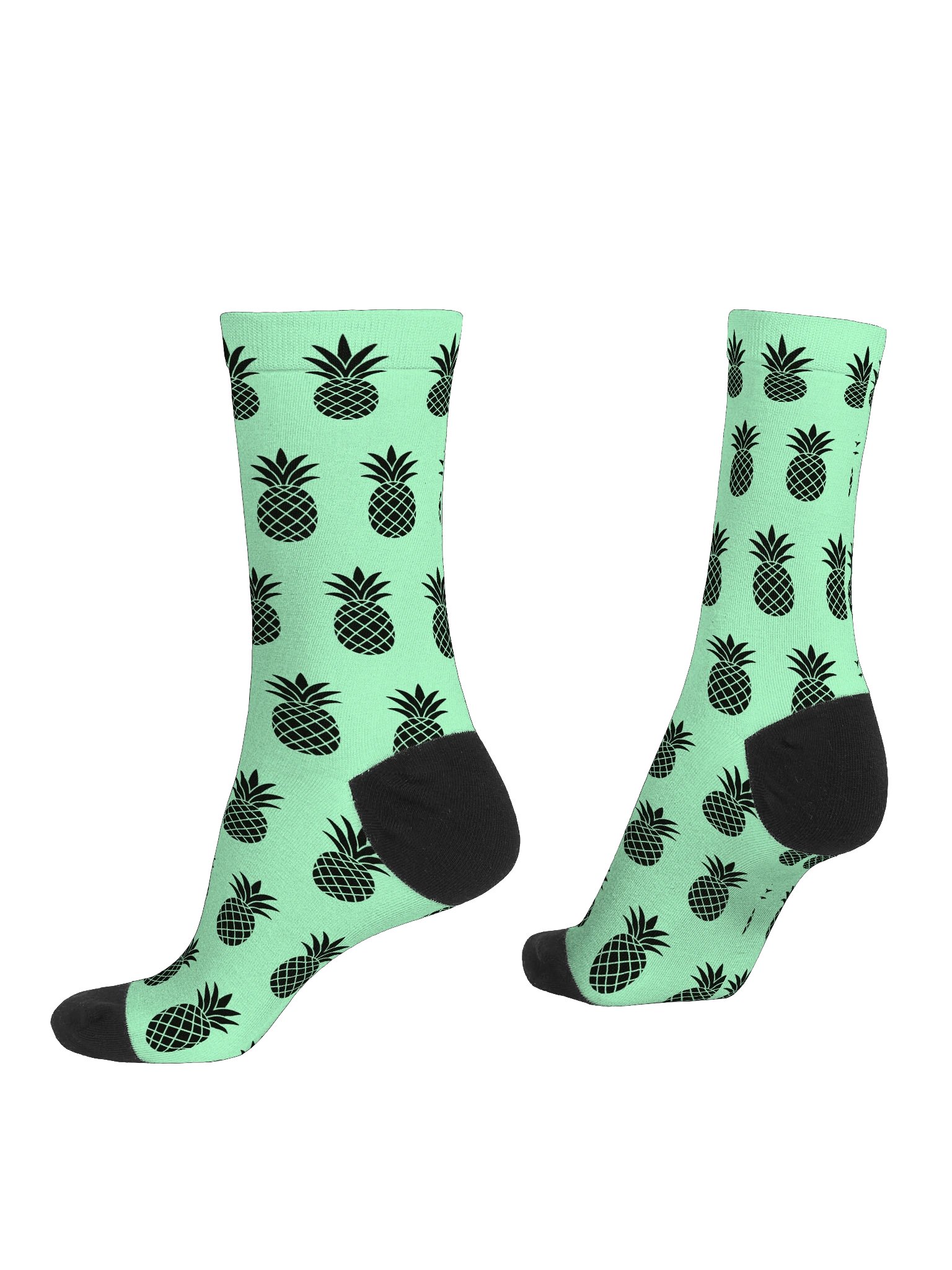 Mint Green & Black Lucky Pineapple™ Unisex Socks product image (4)