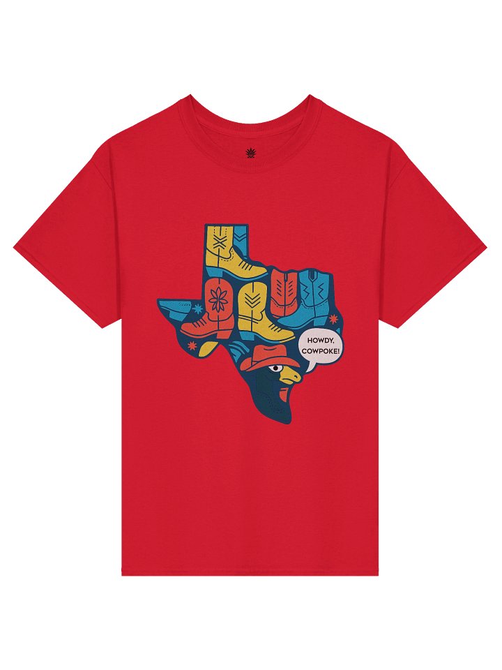 "Howdy, Cowpoke!" Cowboy Hat Duck Texas State Shaped Boxy Fit Unisex T-Shirt product image (6)