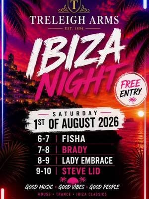 Catch me djing tonight the 1st of august, this is my next local dj gig at the treleigh arms in redruth cornwall, uk i will be playing some ibiza dance anthems alongside these talented djs, i hope to see you guys there! ❤ 🙌