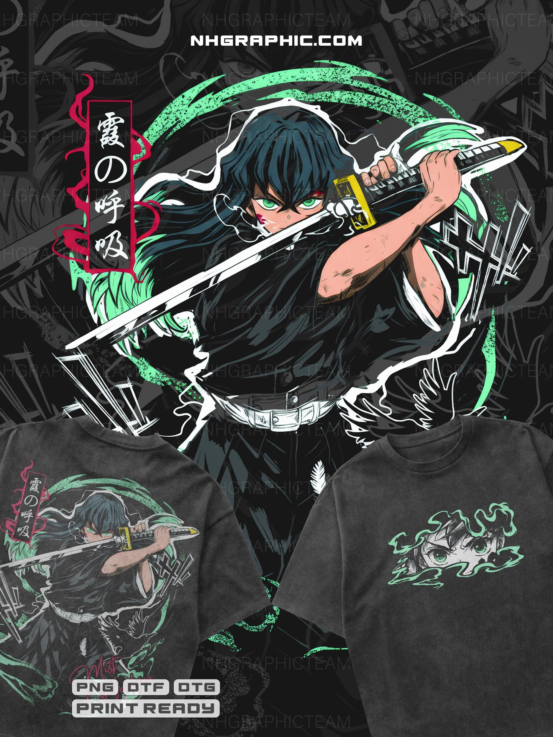 9-Piece Demon Slayer Front & Back PNG Bundle product image (7)