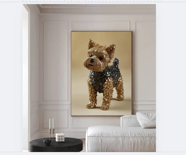 Crystal Yorkshire Terrier Sculpture Wall Art product image (2)