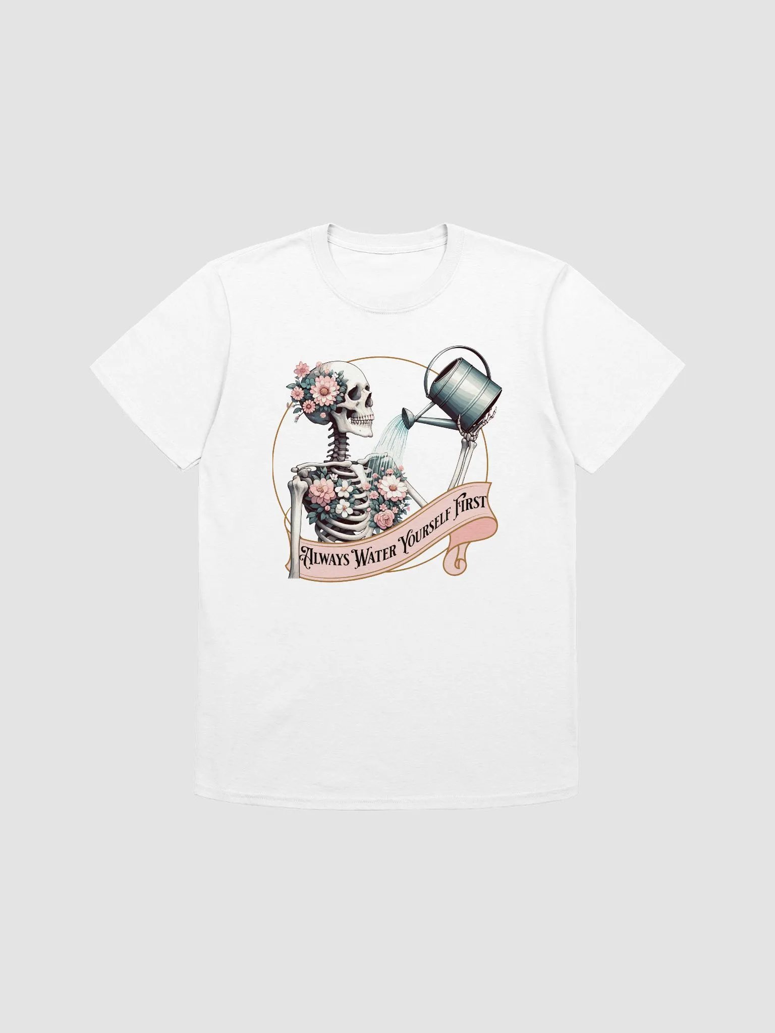 Always Water Yourself First Skeleton Floral Graphic Tee" product image (3)