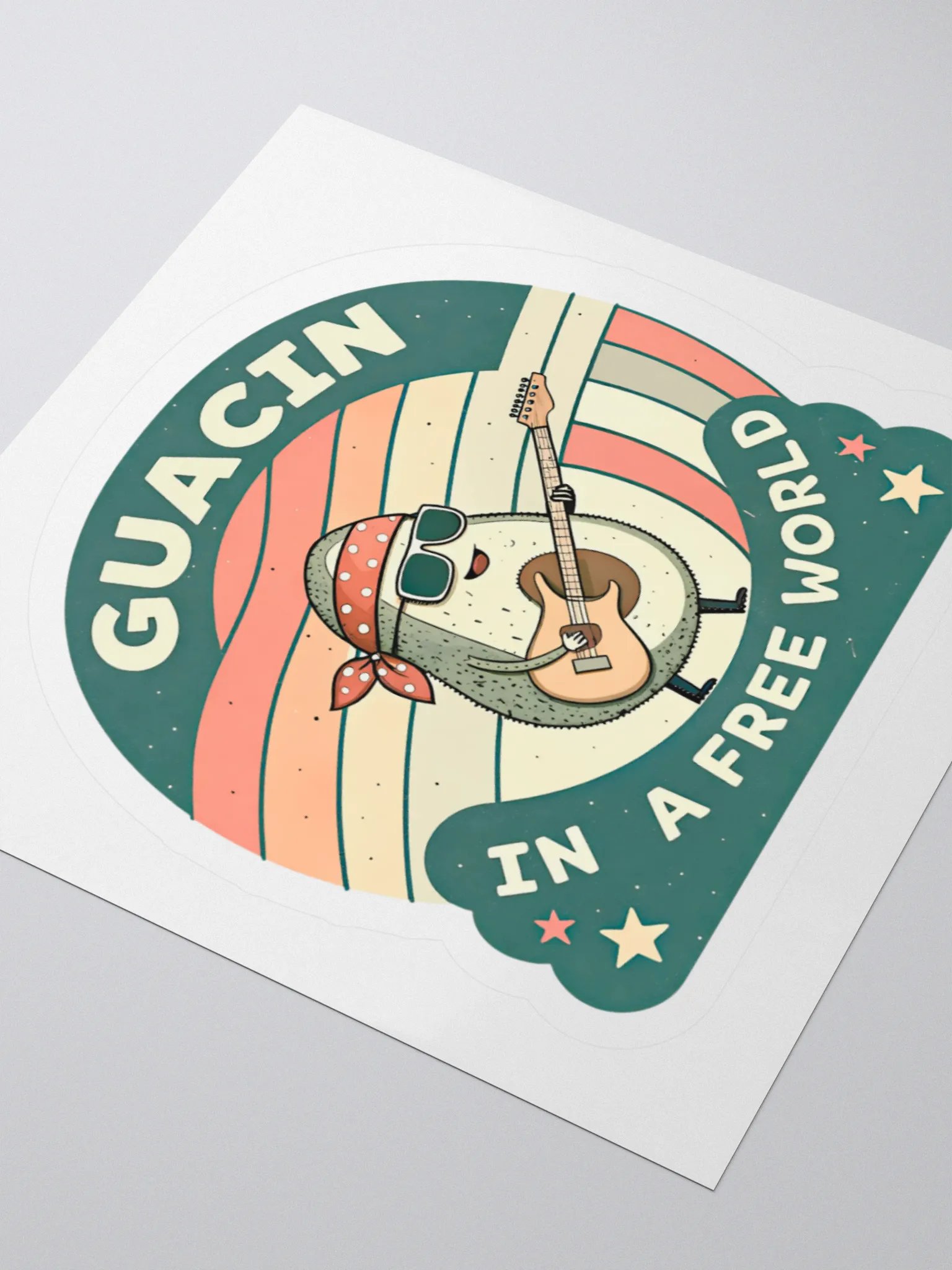 Groovy Guacin' Guitar Sticker product image (7)