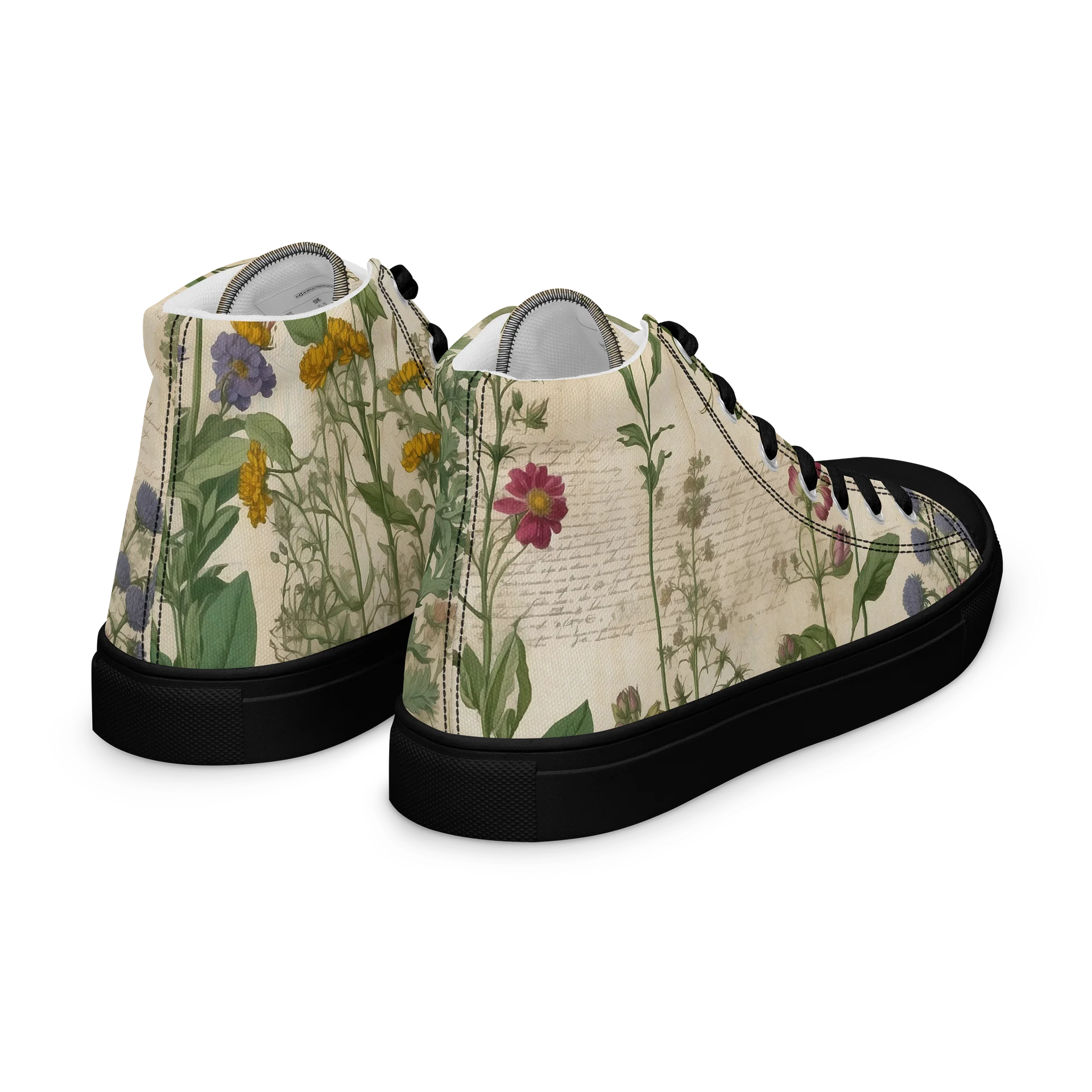 Vintage Wildflower High Top Canvas Shoes product image (7)